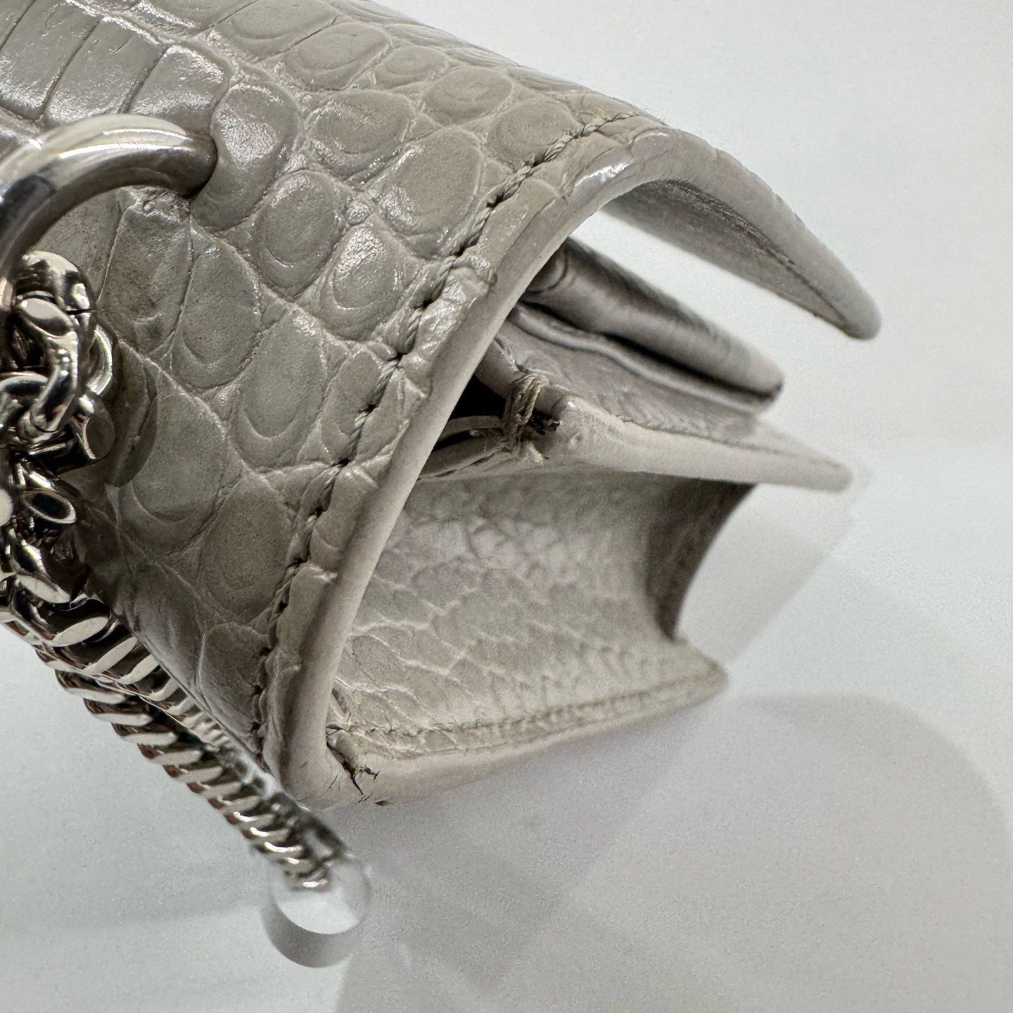 Saint Laurent - Sunset Chain Bag - Leather - Grey - (mini)