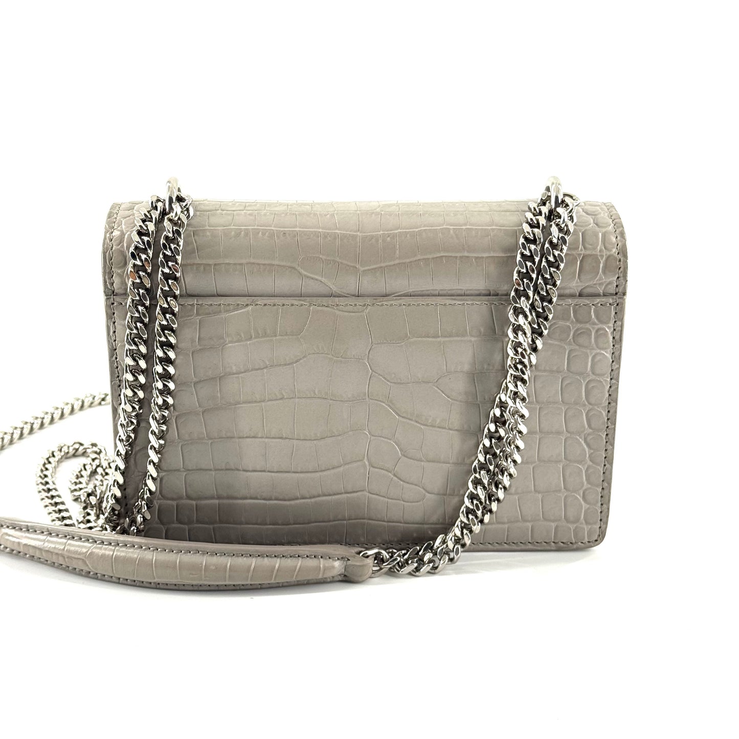 Saint Laurent - Sunset Chain Bag - Leather - Grey - (mini)