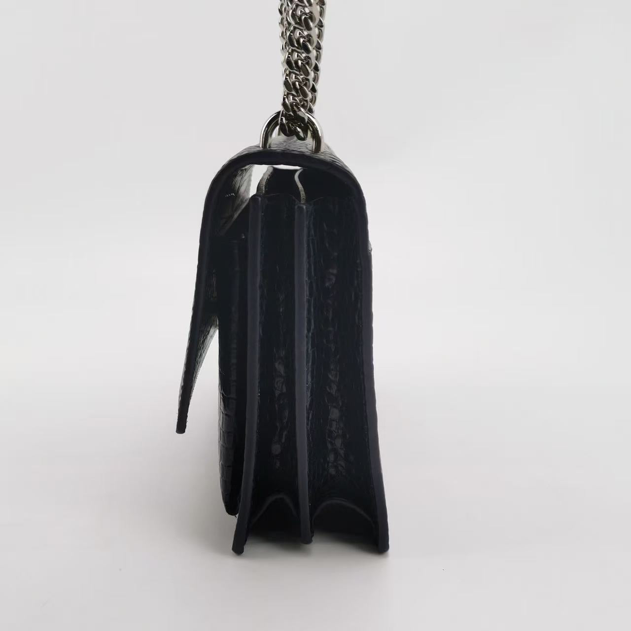 Saint Laurent - Sunset - Embossed cowhide leather - Black - (medium)