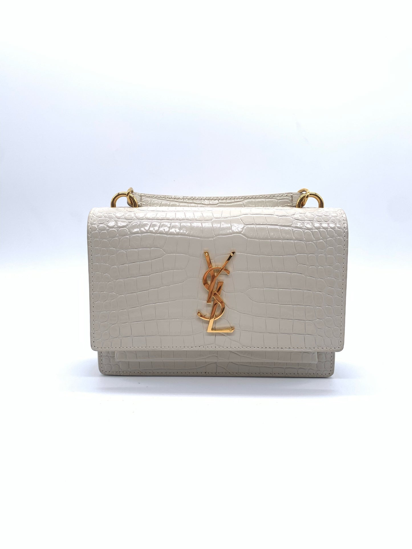 Saint Laurent - Sunset - Exotic leathers - Crocodile - White - (mini)
