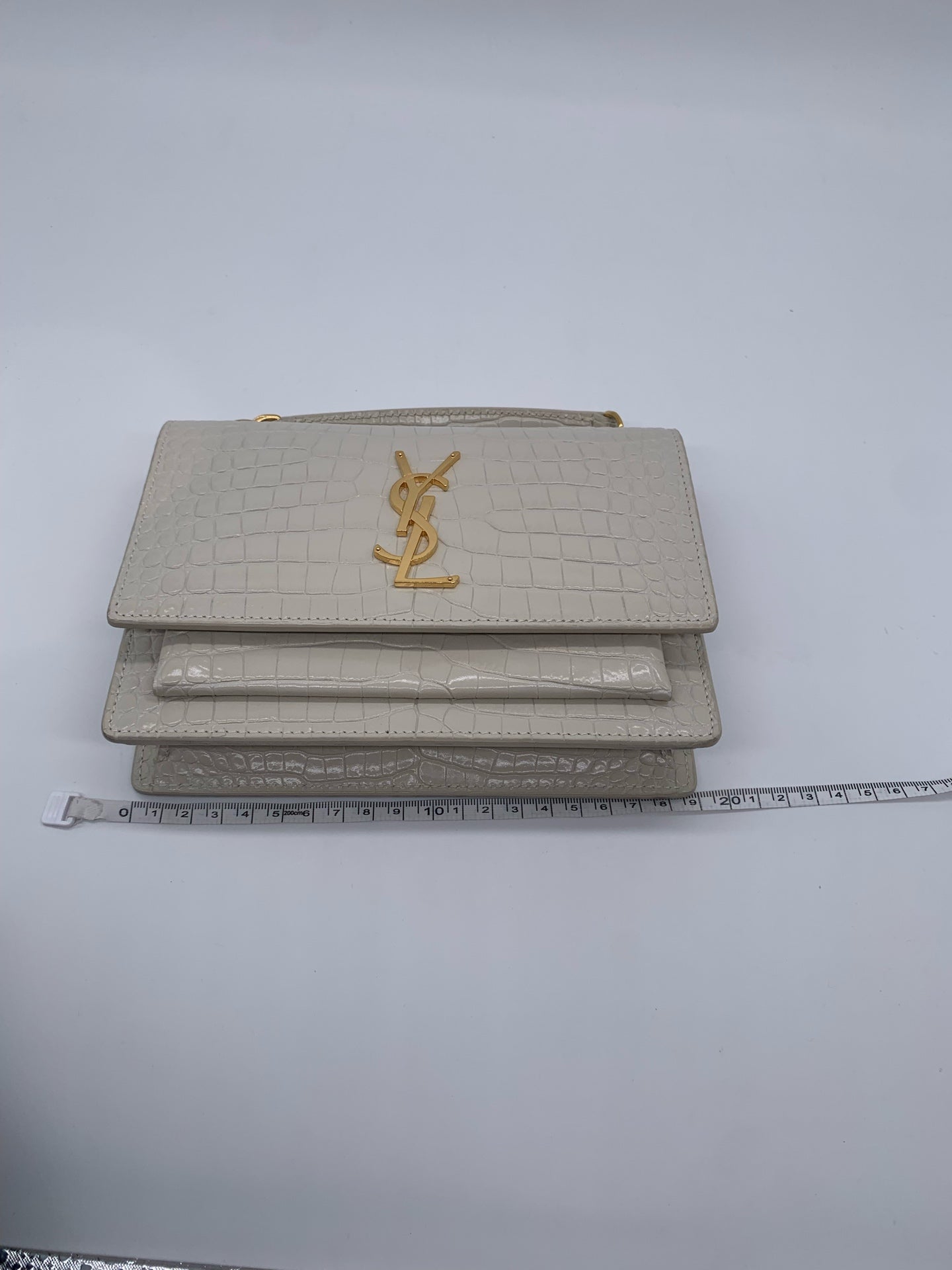 Saint Laurent - Sunset - Exotic leathers - Crocodile - White - (mini)