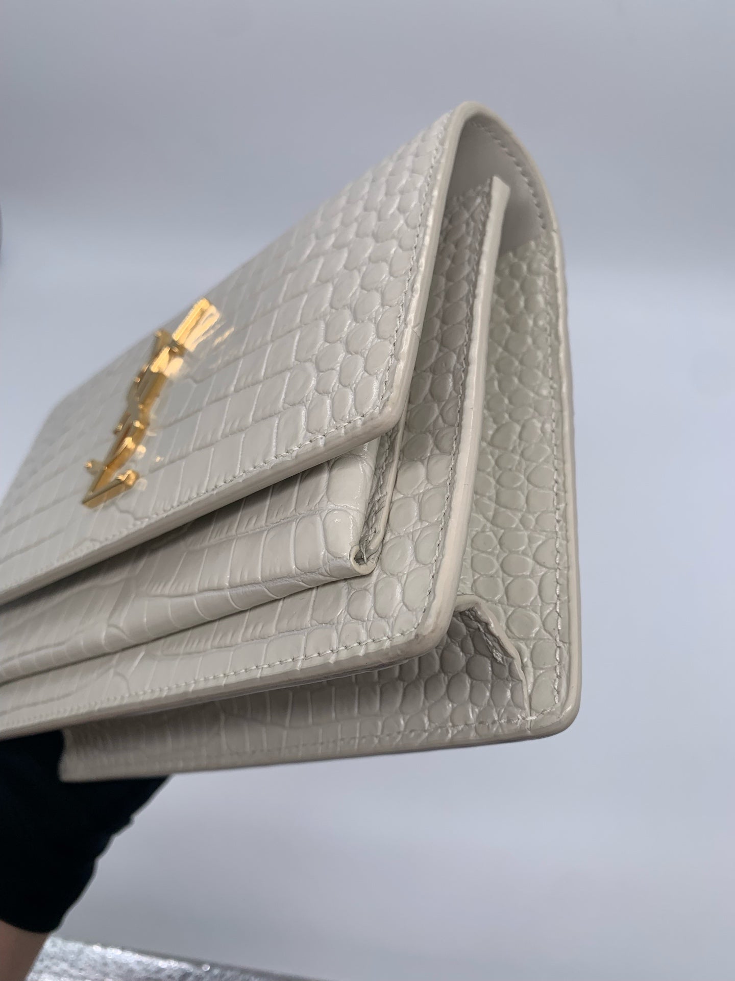 Saint Laurent - Sunset - Exotic leathers - Crocodile - White - (mini)