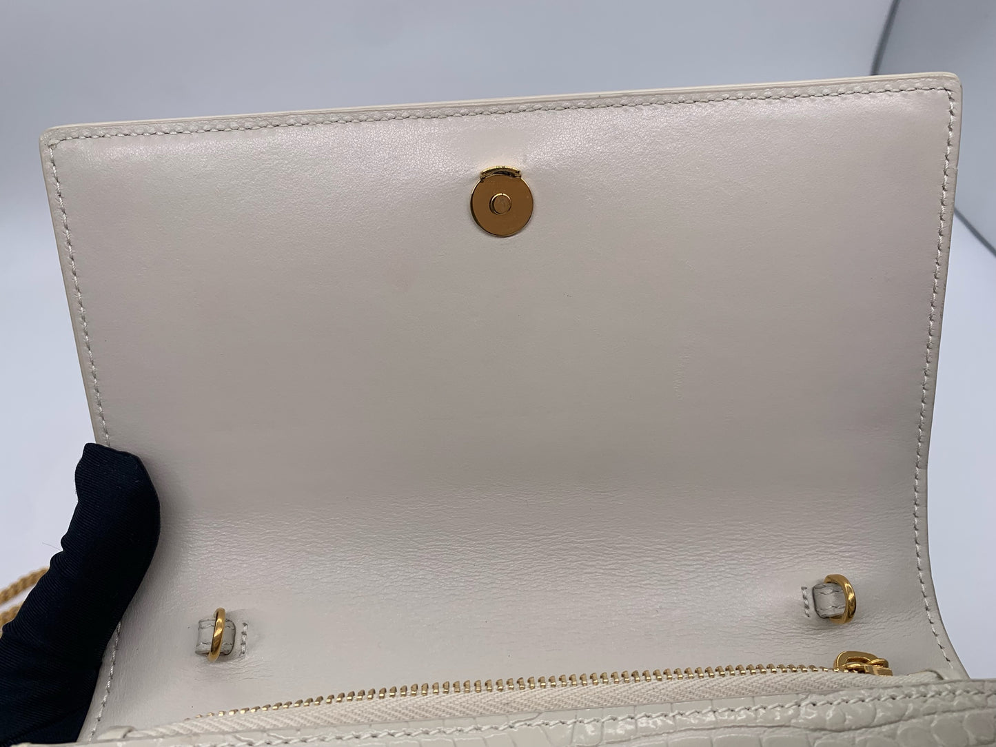 Saint Laurent - Sunset - Exotic leathers - Crocodile - White - (mini)