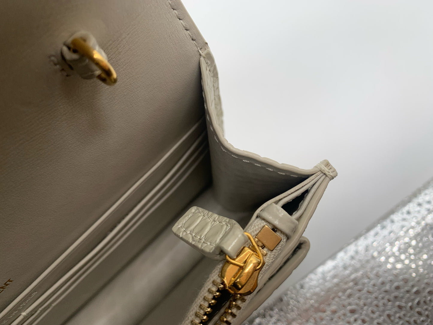Saint Laurent - Sunset - Exotic leathers - Crocodile - White - (mini)