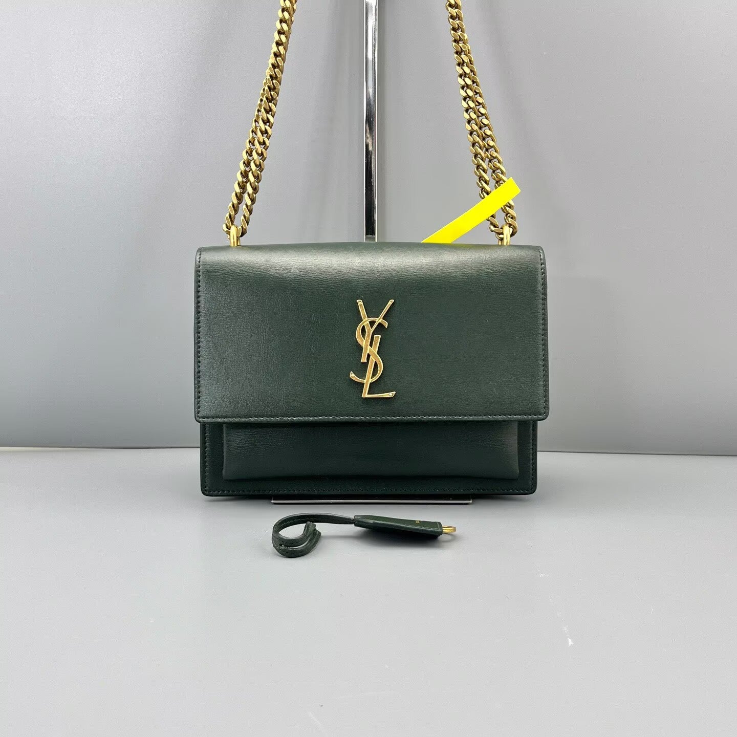 Saint Laurent - Sunset - Grain leather - Dark Green with Gold-Tone Hardware - (medium)