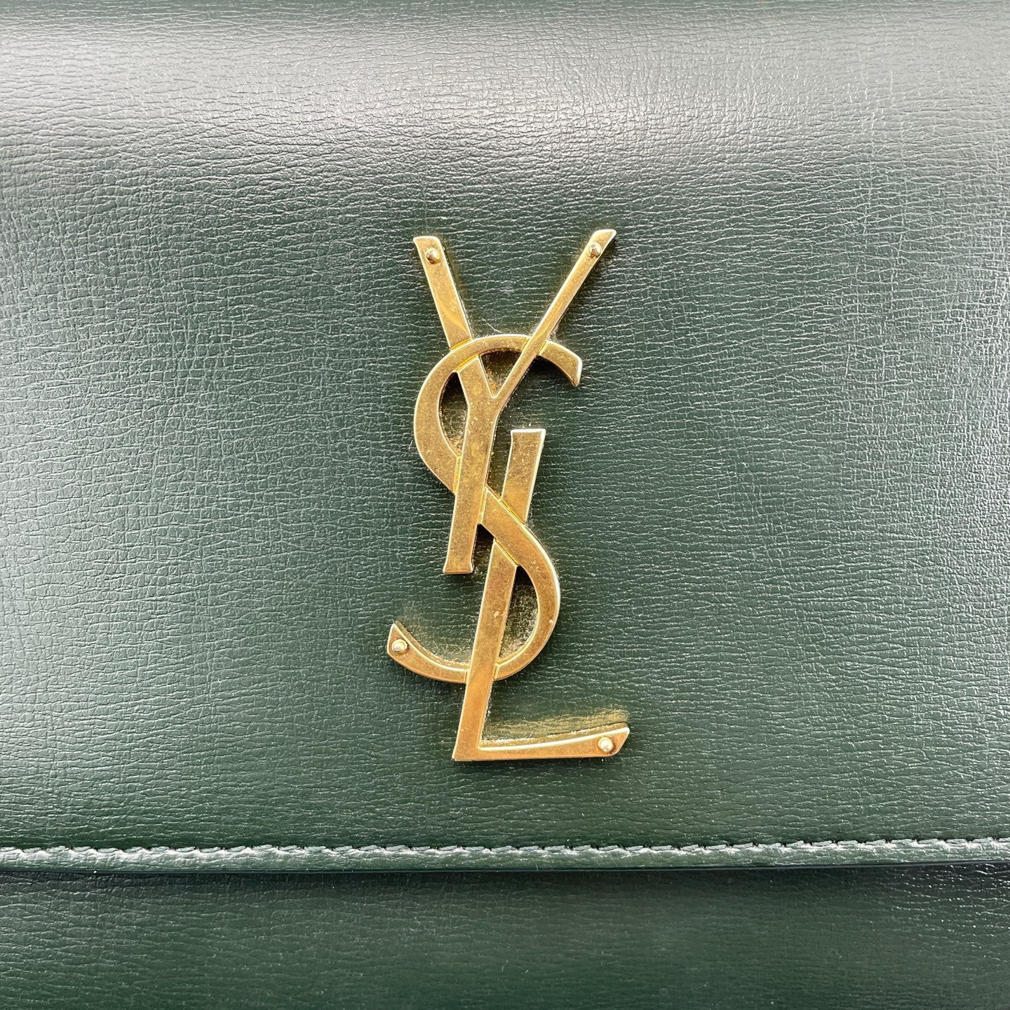 Saint Laurent - Sunset - Grain leather - Dark Green with Gold-Tone Hardware - (medium)