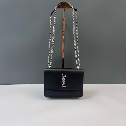 Saint Laurent - Sunset - Grained leather - Black - (Small)