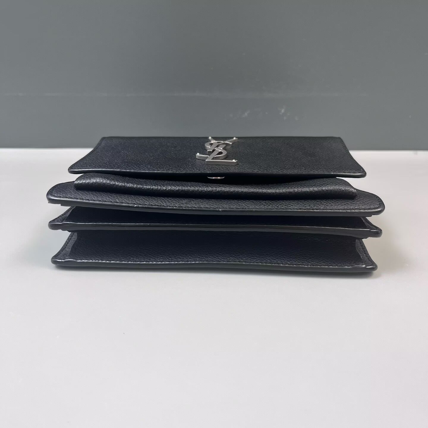 Saint Laurent - Sunset - Grained leather - Black - (small)