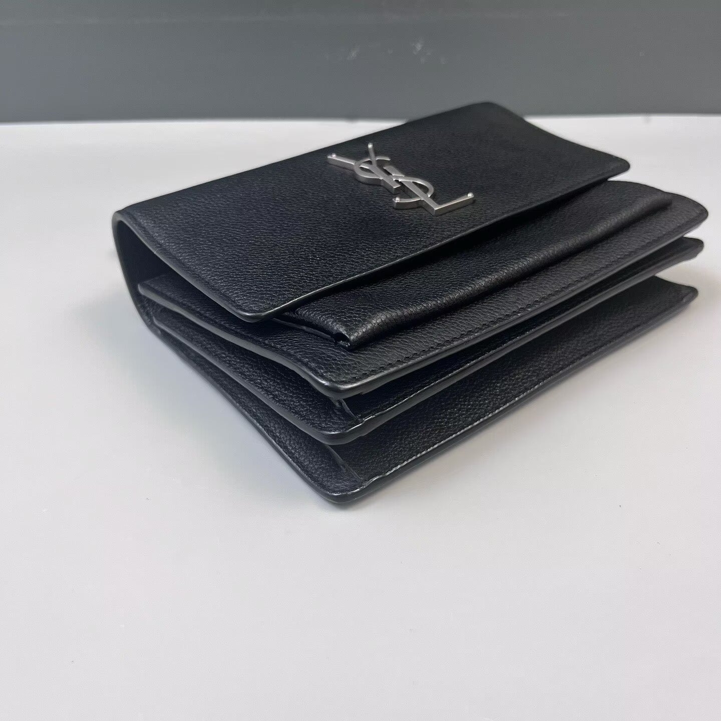 Saint Laurent - Sunset - Grained leather - Black - (small)