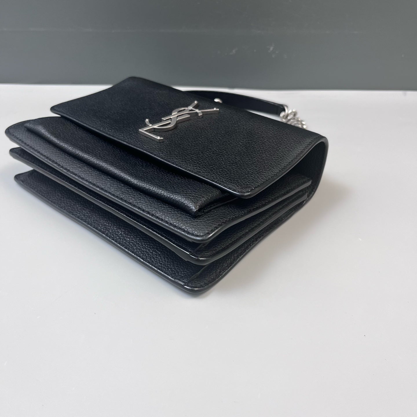 Saint Laurent - Sunset - Grained leather - Black - (Small)