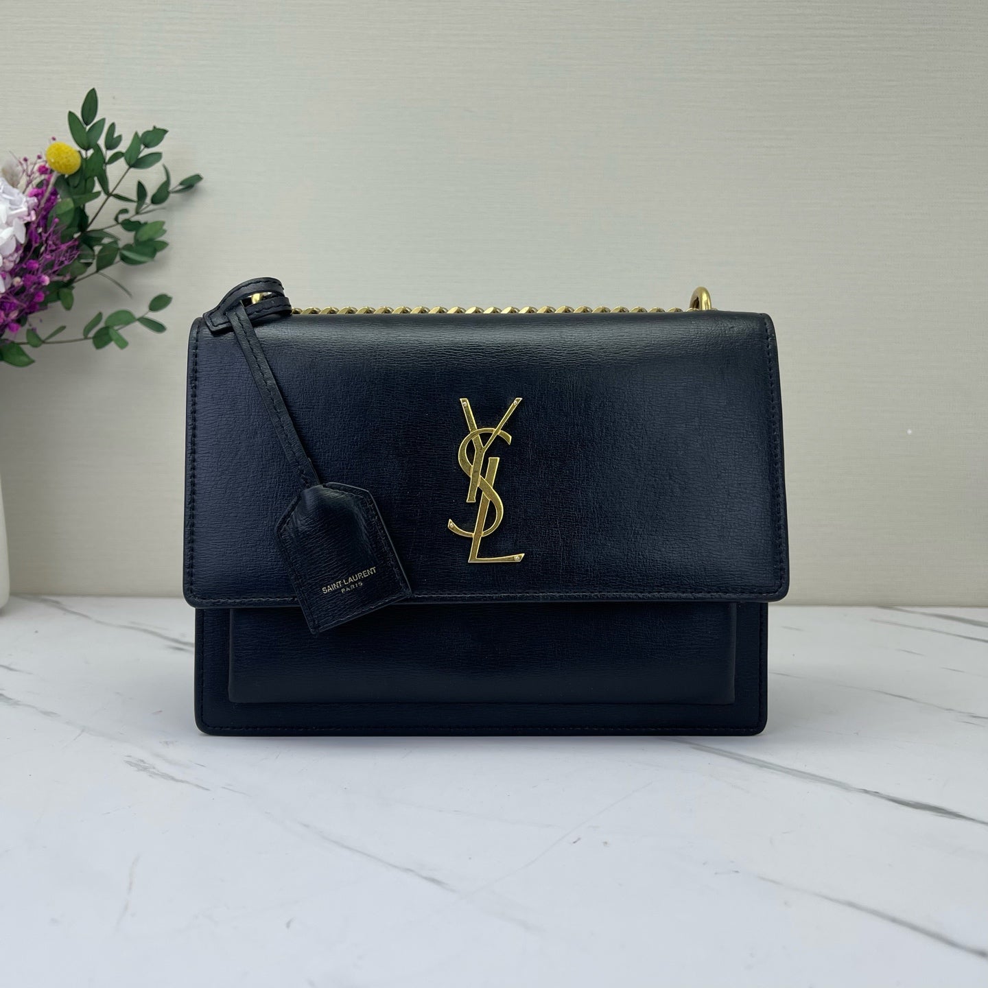 Saint Laurent - Sunset - Leather - Black - (small)