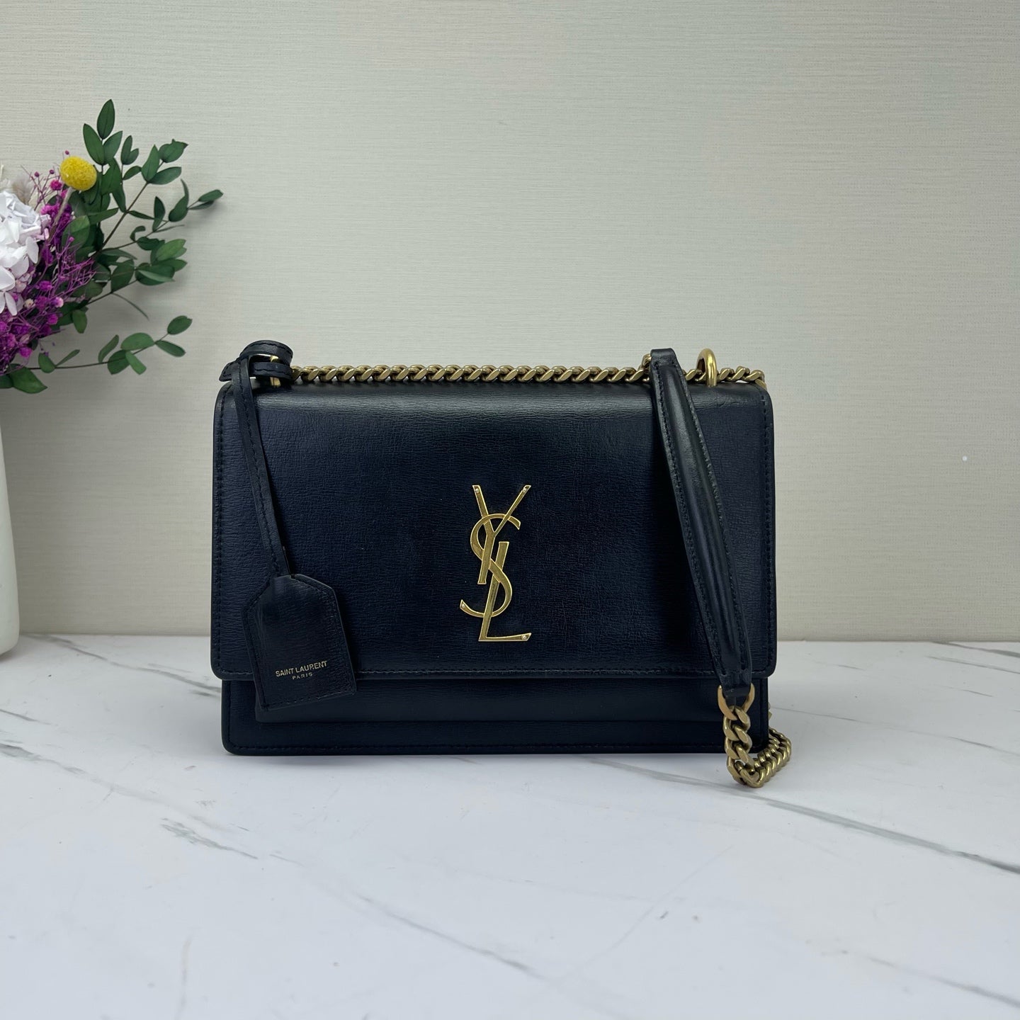 Saint Laurent - Sunset - Leather - Black - (small)