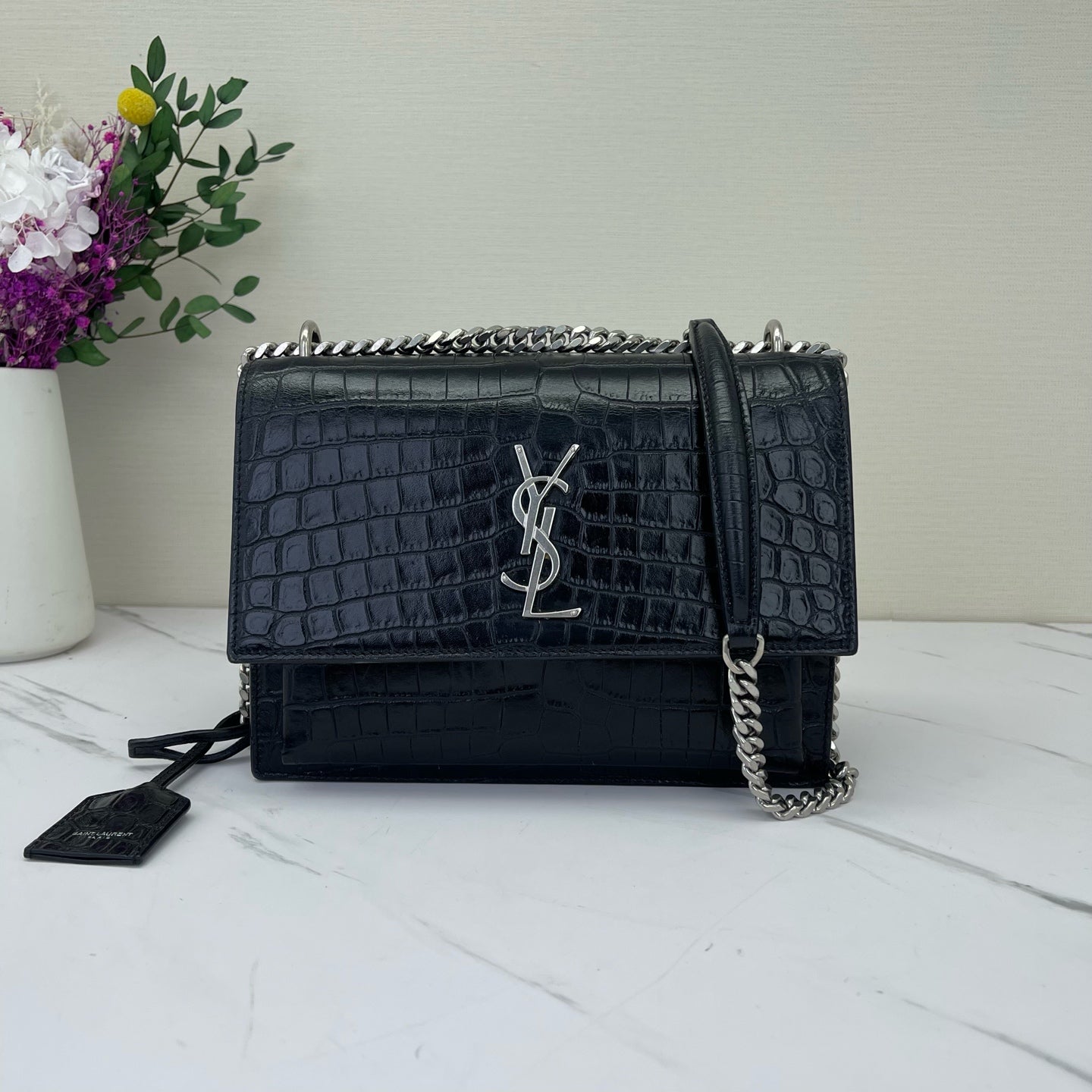 Saint Laurent - Sunset - Leather - Black - (small)