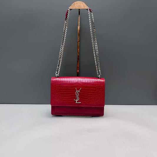 Saint Laurent - Sunset - Leather - Burgundy - (Small)