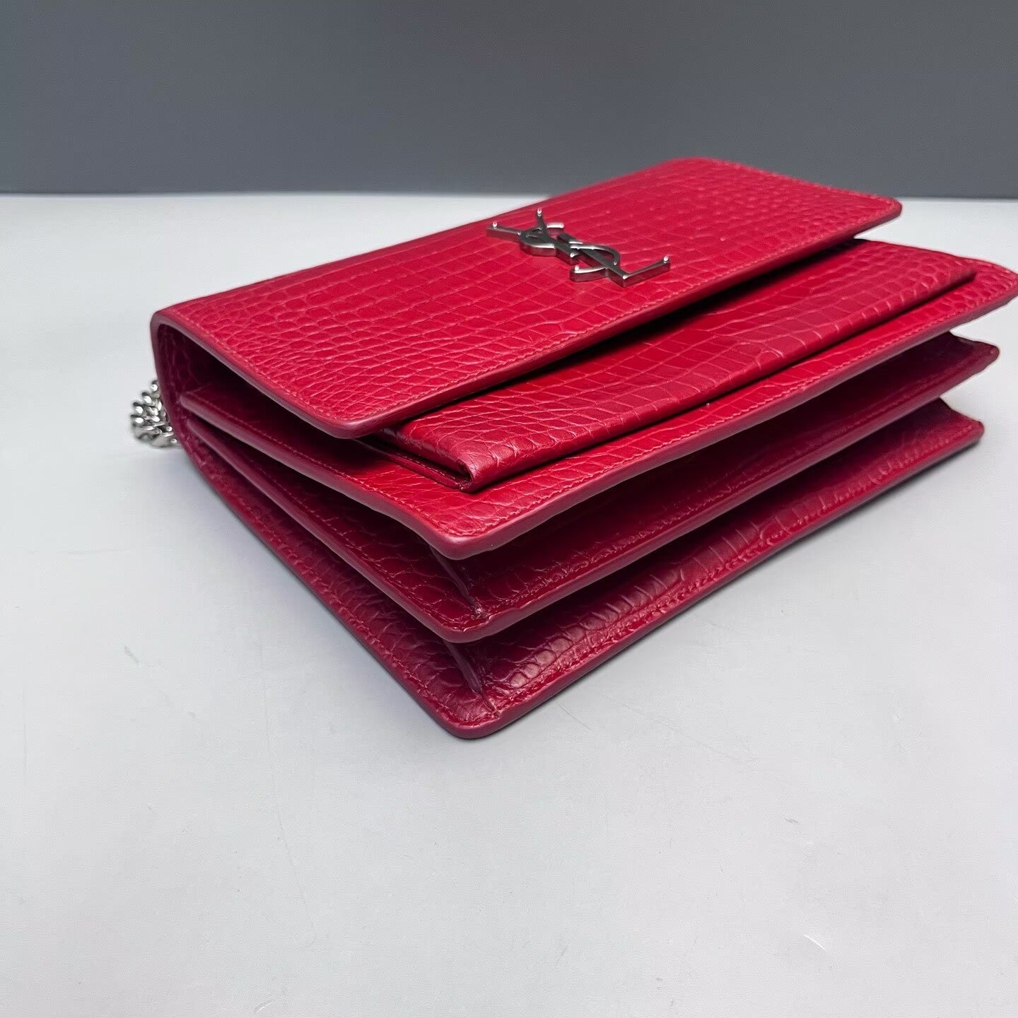 Saint Laurent - Sunset - Leather - Burgundy - (Small)