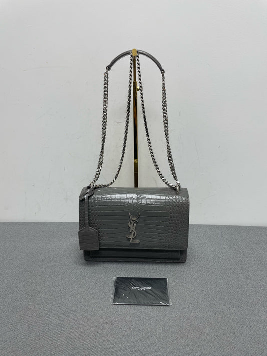 Saint Laurent - Sunset - Leather - Grey - (medium)