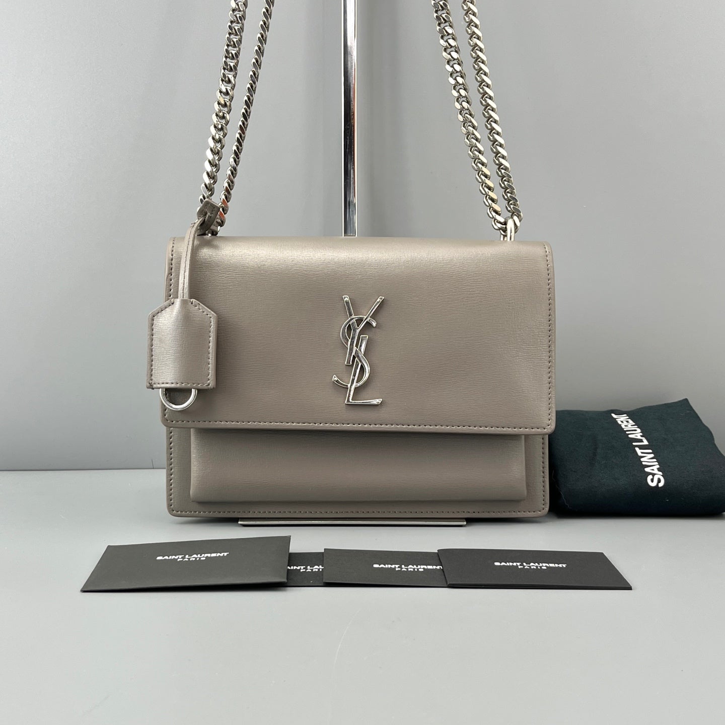 Saint Laurent - Sunset - Leather - Grey - (medium)