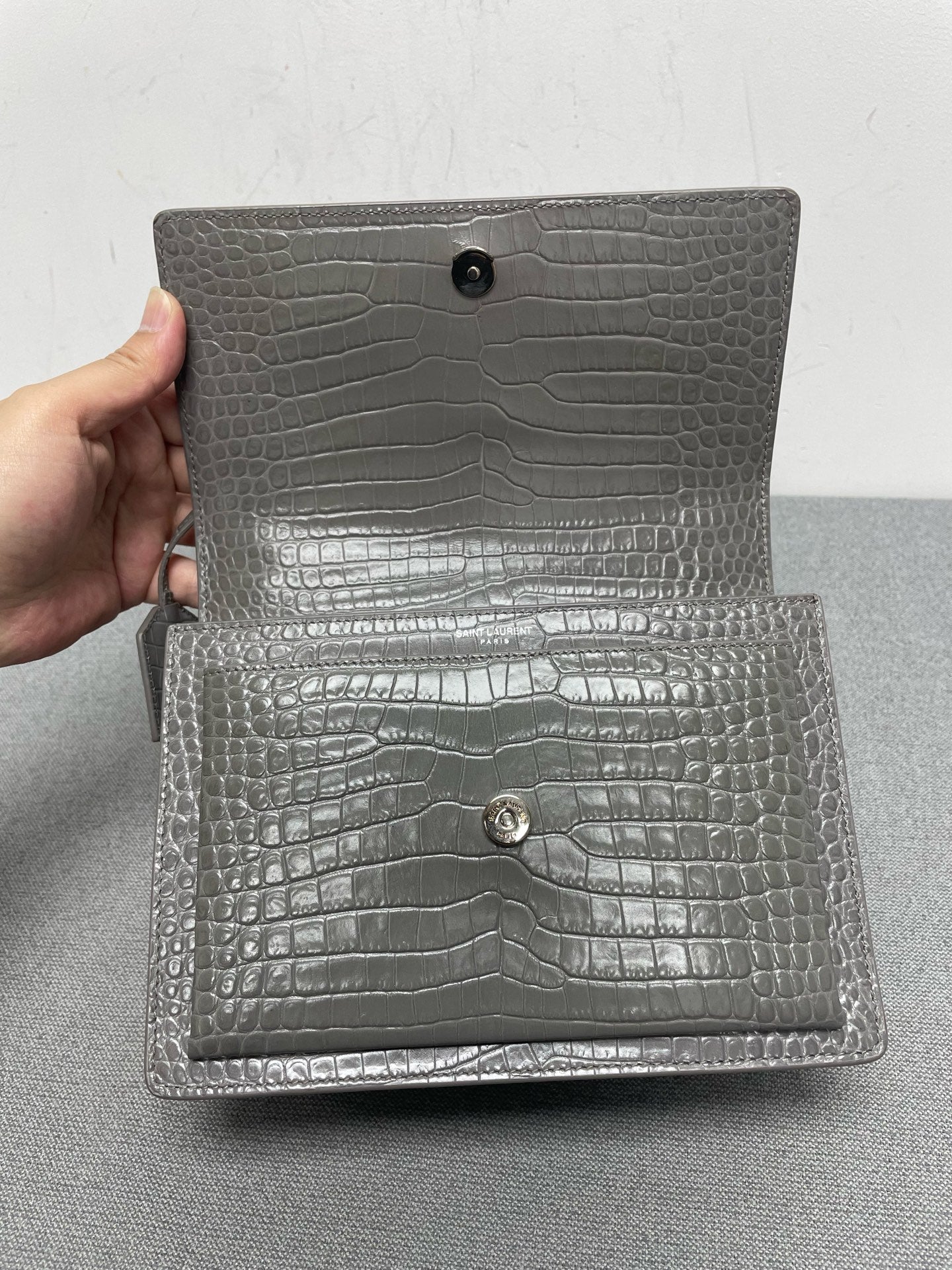 Saint Laurent - Sunset - Leather - Grey - (medium)
