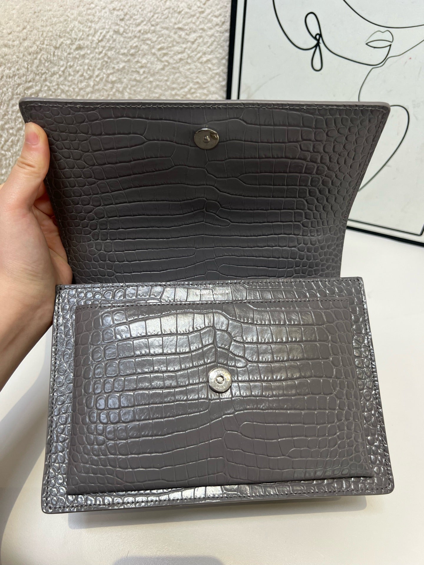Saint Laurent - Sunset - Leather - Grey - (medium)