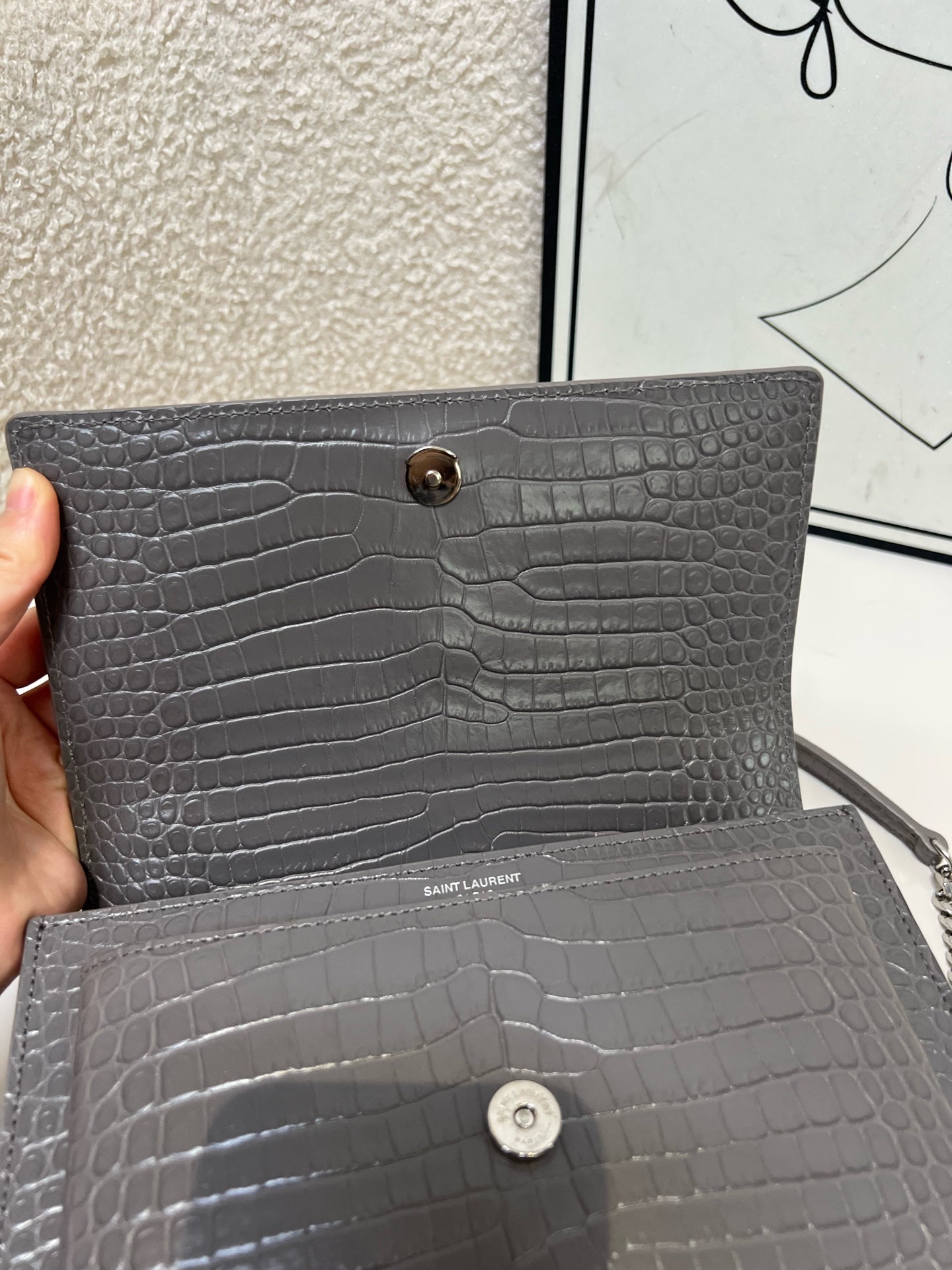 Saint Laurent - Sunset - Leather - Grey - (medium)