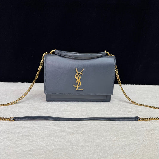 Saint Laurent - Sunset - Leather - Grey - (mini)
