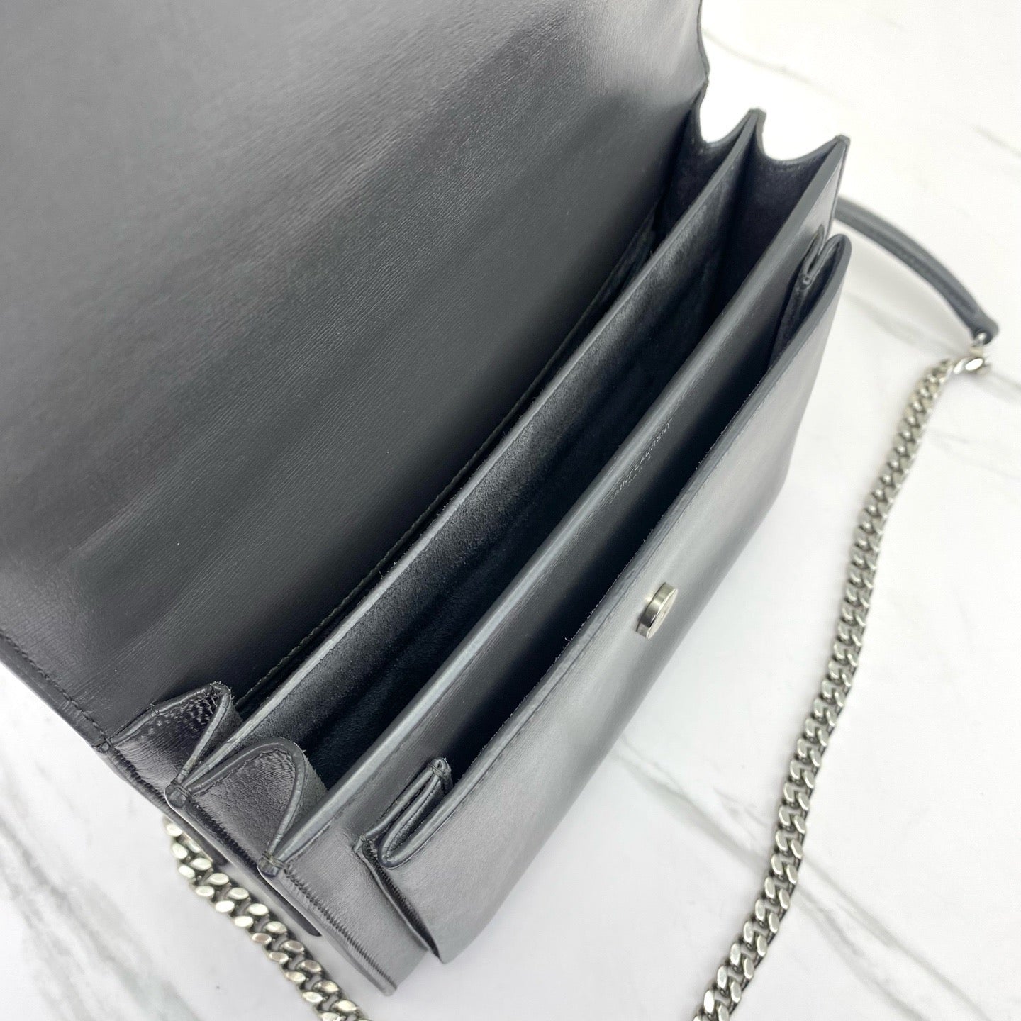 Saint Laurent - Sunset - Leather - Grey - (small)