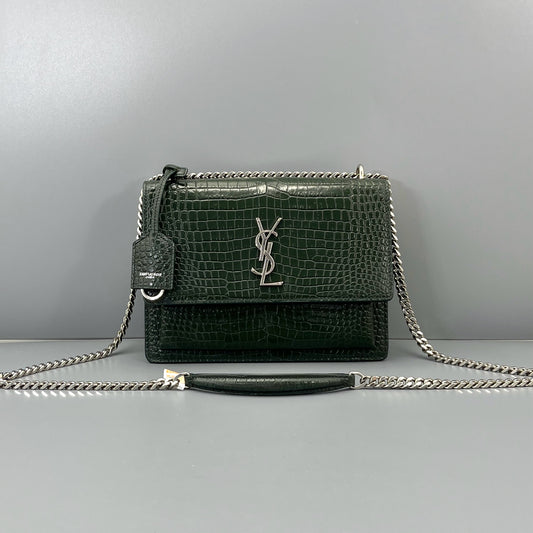 Saint Laurent - Sunset Medium - Leather - Green - (Medium)