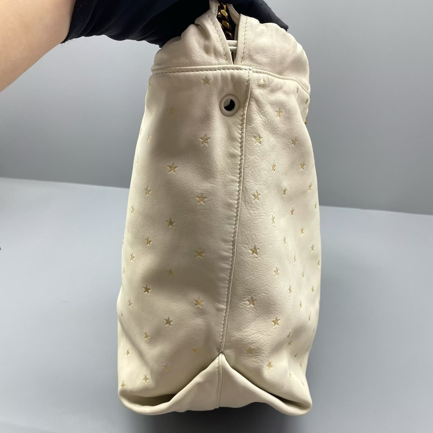Saint Laurent - Teddy Drawstring Bucket Bag with Pouch - Calfskin leather - White - (medium)