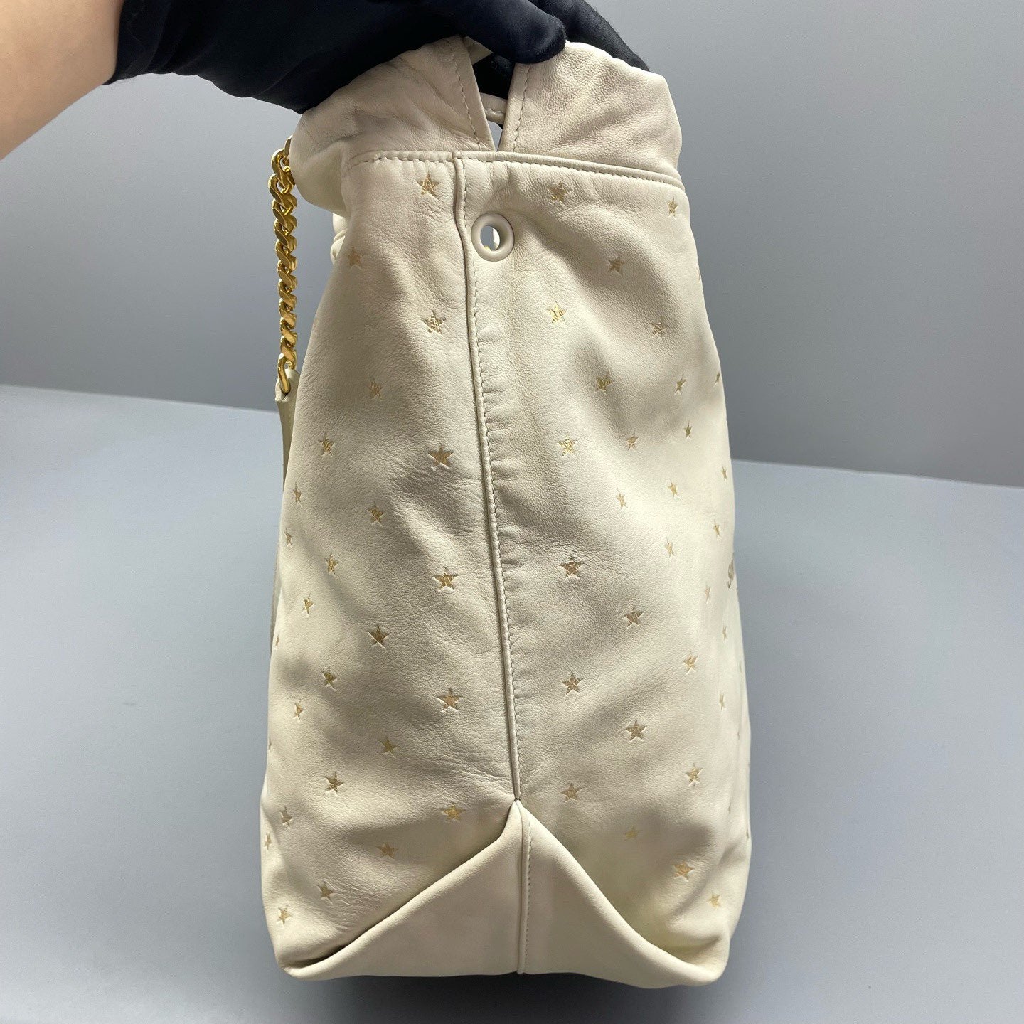Saint Laurent - Teddy Drawstring Bucket Bag with Pouch - Calfskin leather - White - (medium)