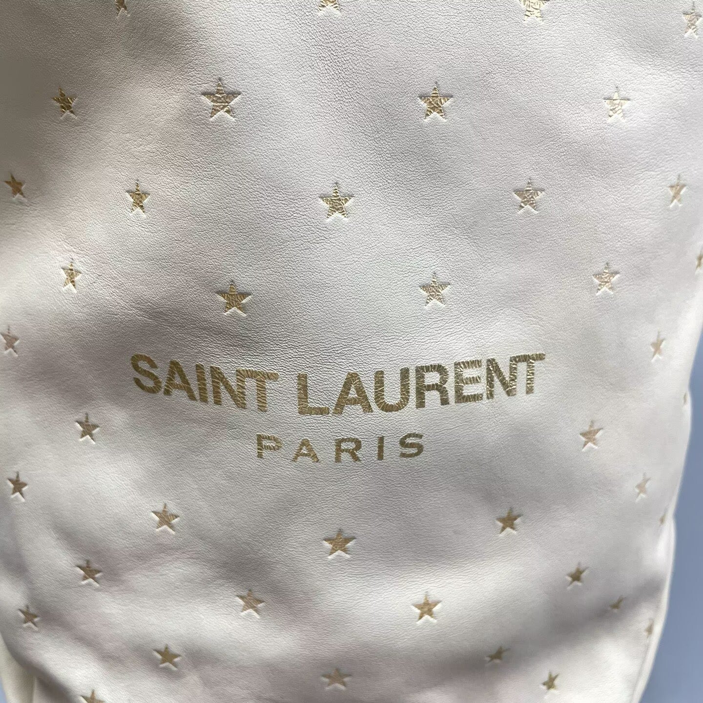 Saint Laurent - Teddy Drawstring Bucket Bag with Pouch - Calfskin leather - White - (medium)