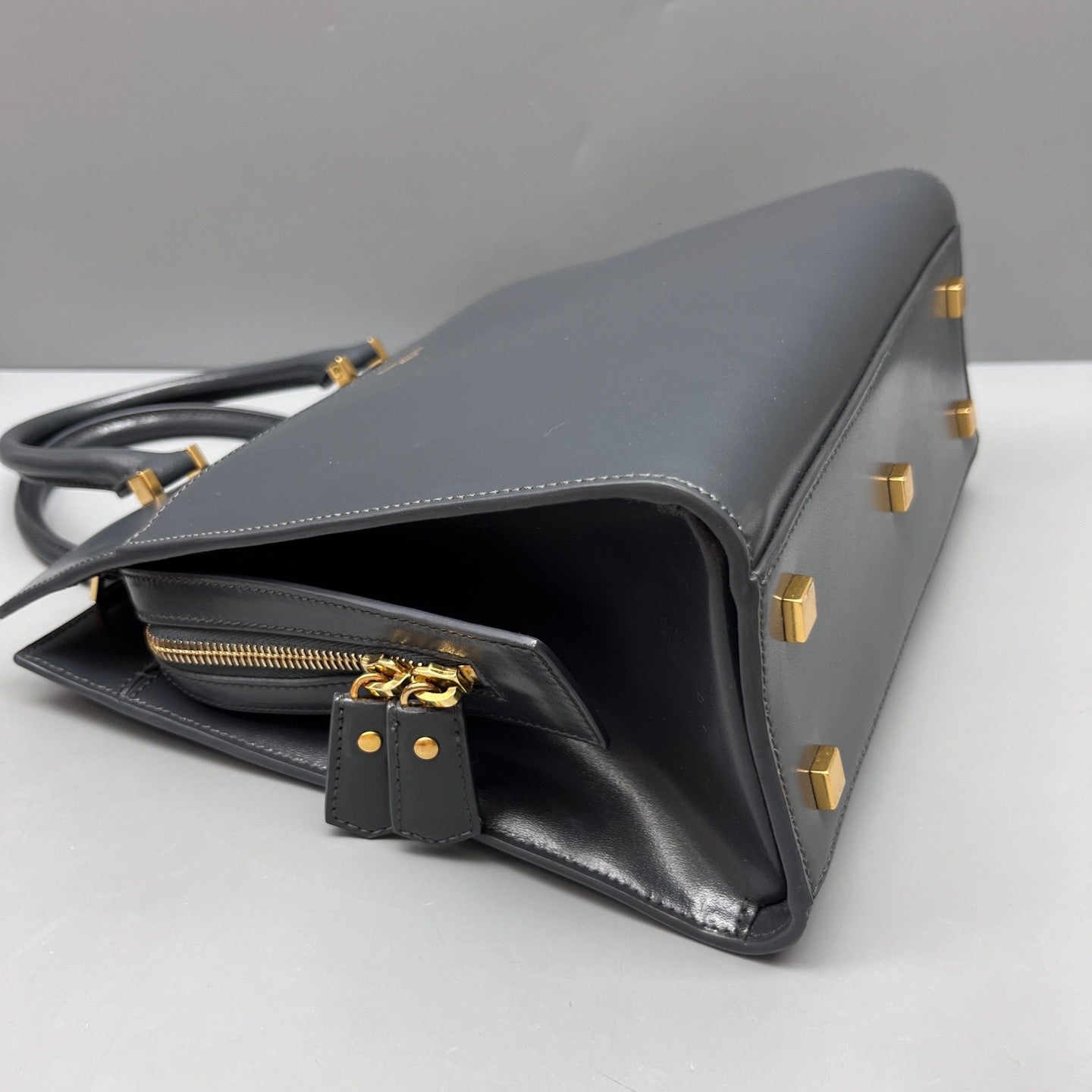 Saint Laurent - Uptown Box - Leather - Grey - (small)