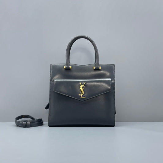 Saint Laurent - Uptown - Smooth calfskin leather - Grey - (small)