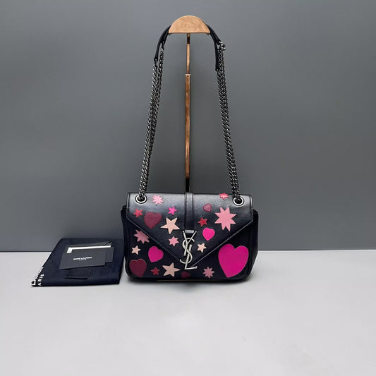 Saint Laurent - Valentine's Day Mini Messenger Bag - Grained leather - Black - (mini)