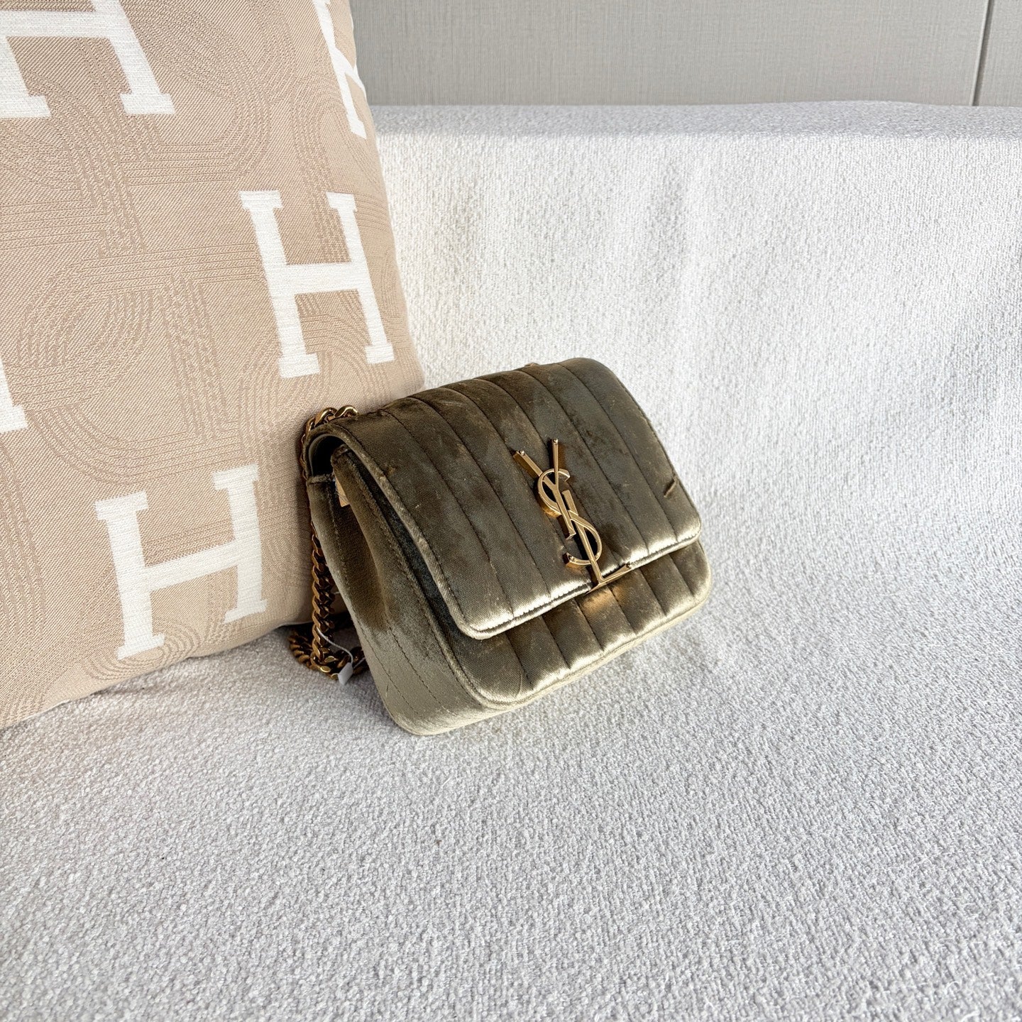 Saint Laurent - Vicky Bag - Velvet - Gold - (mini)