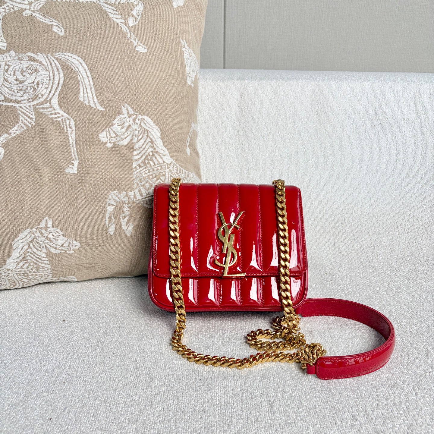 Saint Laurent - Vicky - Patent leather - Red - (Mini)