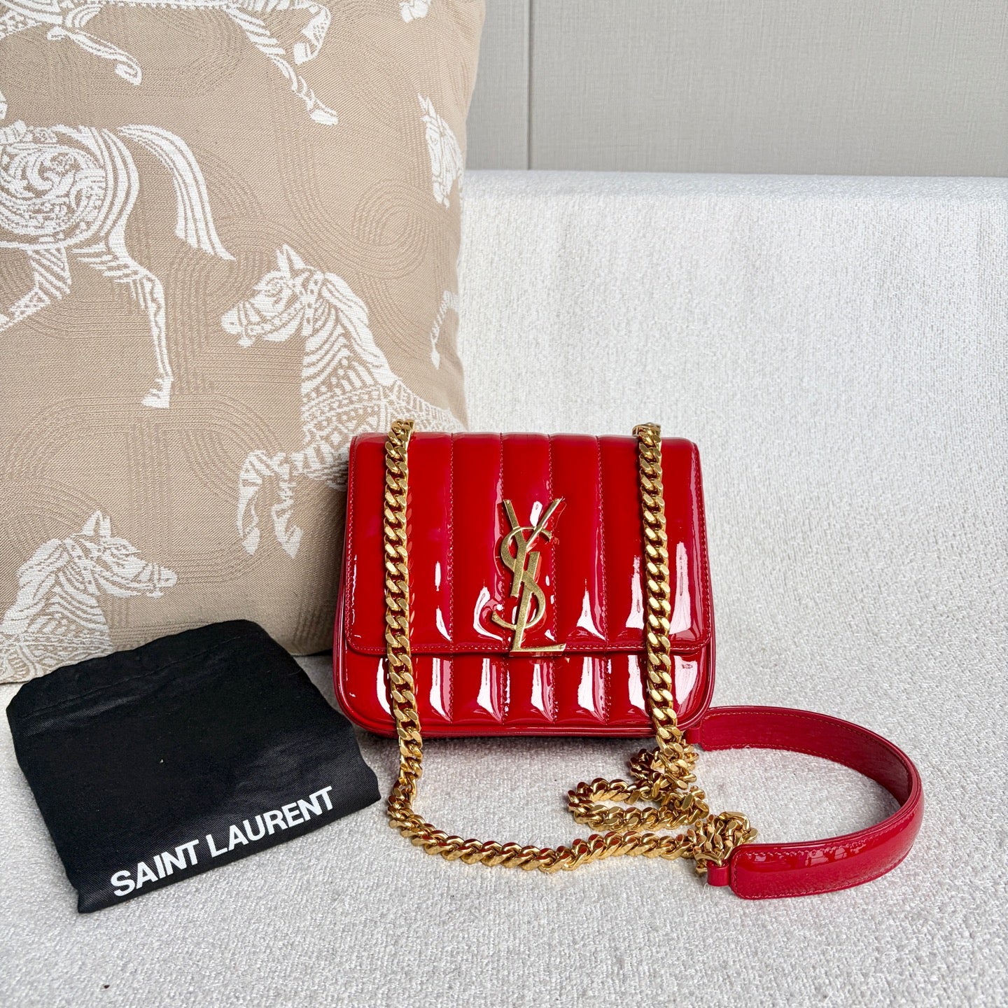 Saint Laurent - Vicky - Patent leather - Red - (Mini)