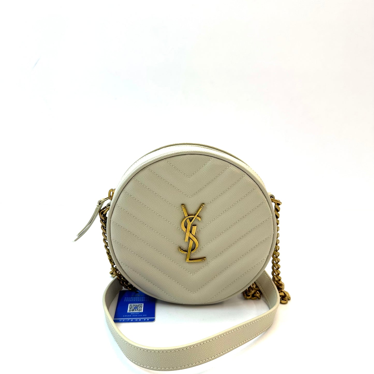 Saint Laurent - Vinyle Round Camera Bag - Leather - White - (mini)
