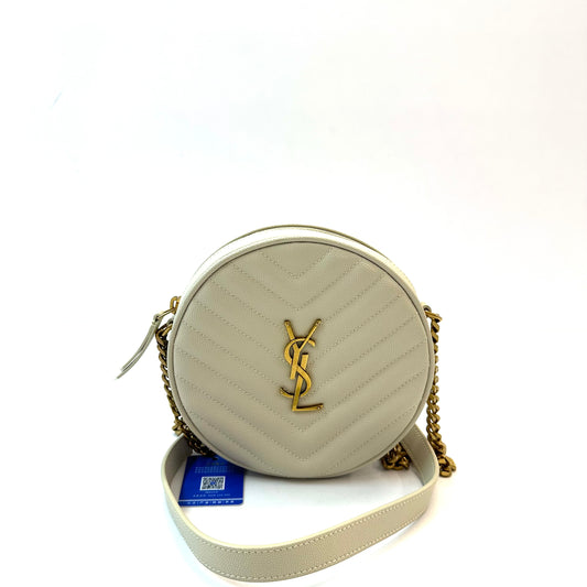 Saint Laurent - Vinyle Round Camera Bag - Leather - White - (mini)