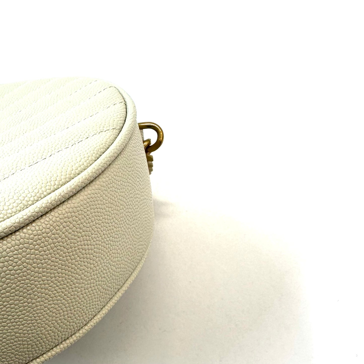 Saint Laurent - Vinyle Round Camera Bag - Leather - White - (mini)