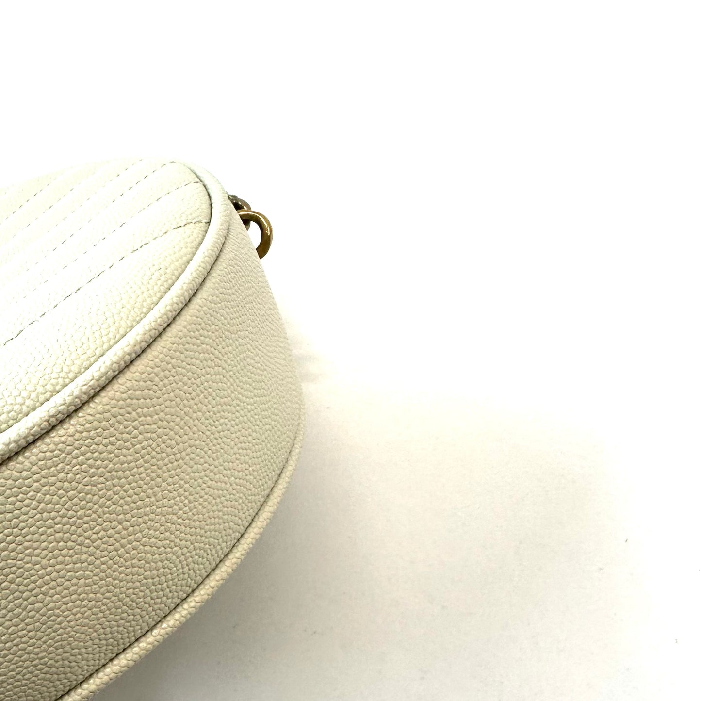 Saint Laurent - Vinyle Round Camera Bag - Leather - White - (mini)