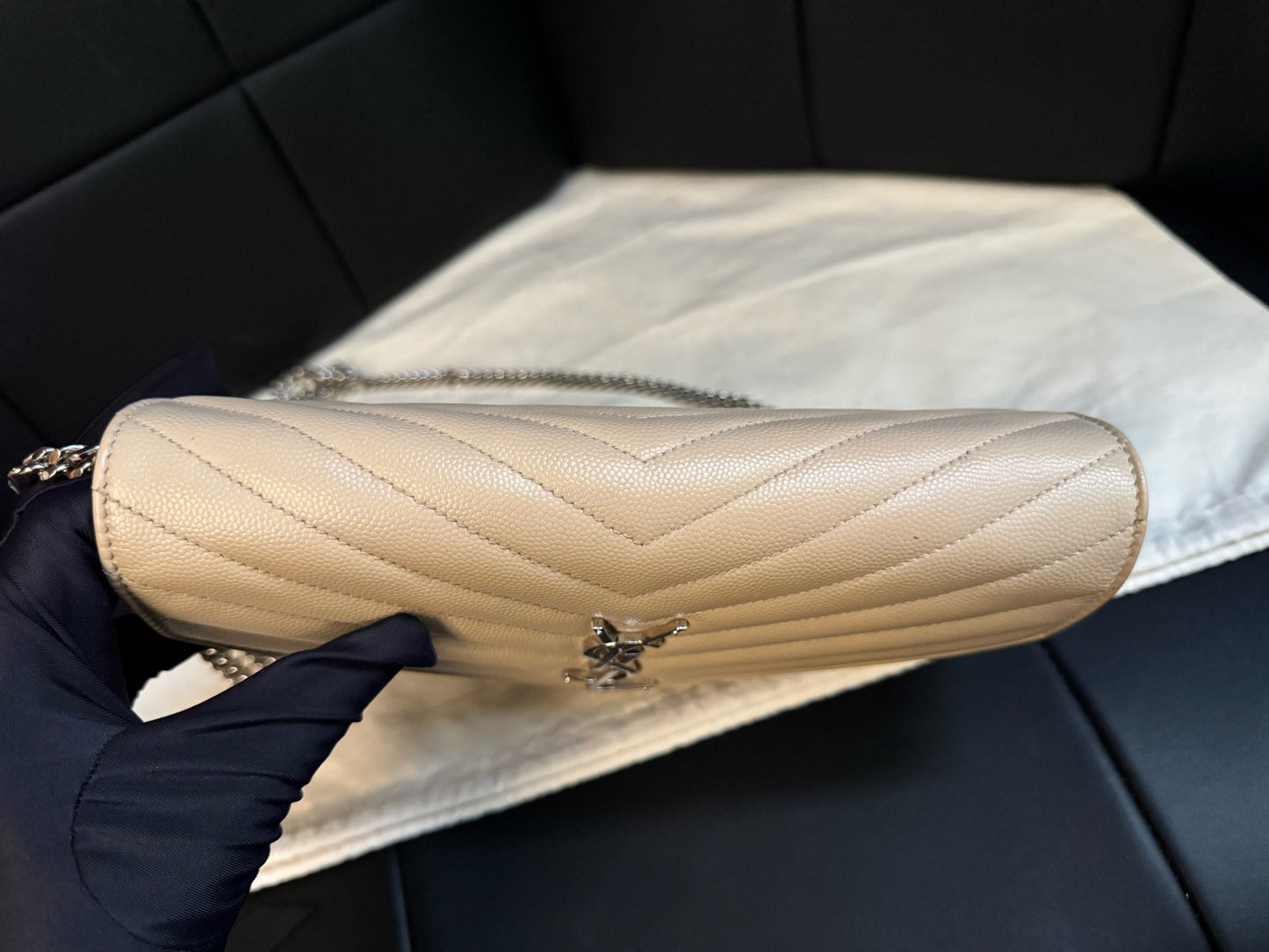 Saint Laurent - WOC envelope bag - Leather - Beige - (Small)