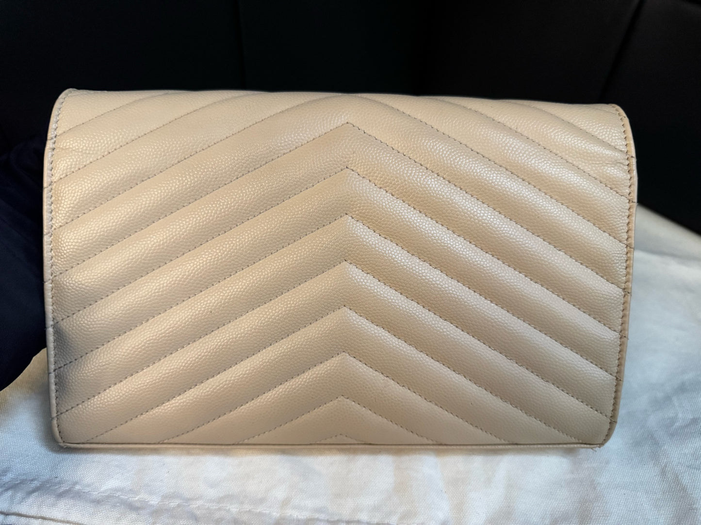 Saint Laurent - WOC envelope bag - Leather - Beige - (Small)