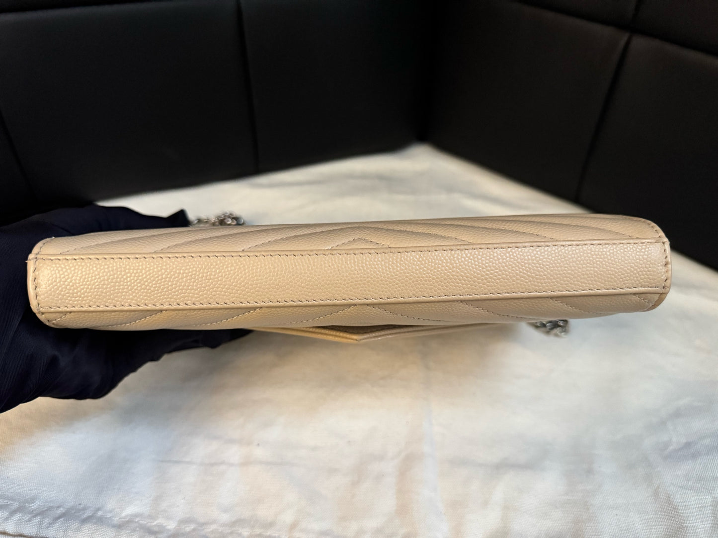 Saint Laurent - WOC envelope bag - Leather - Beige - (Small)