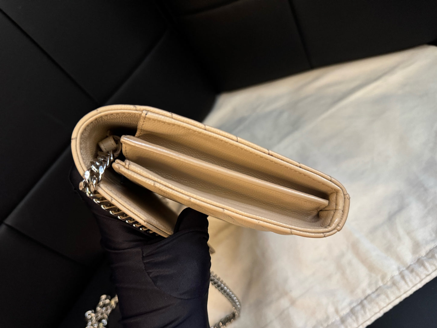 Saint Laurent - WOC envelope bag - Leather - Beige - (Small)