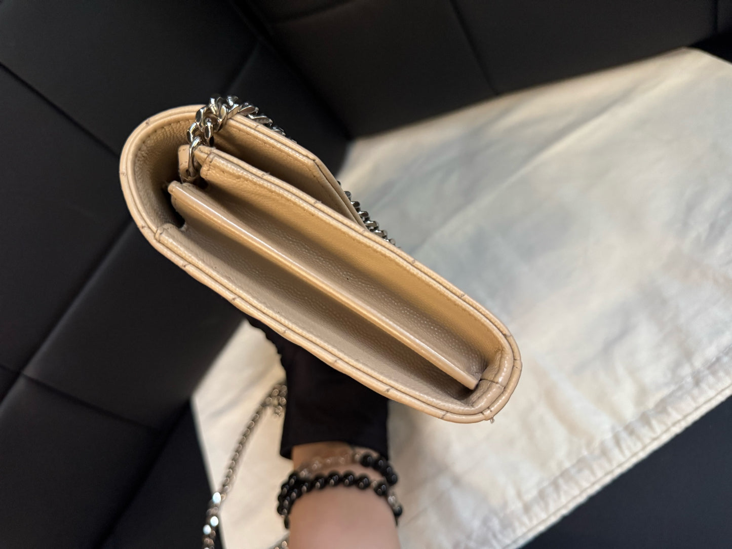 Saint Laurent - WOC envelope bag - Leather - Beige - (Small)