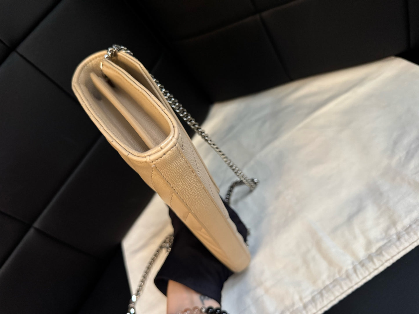 Saint Laurent - WOC envelope bag - Leather - Beige - (Small)