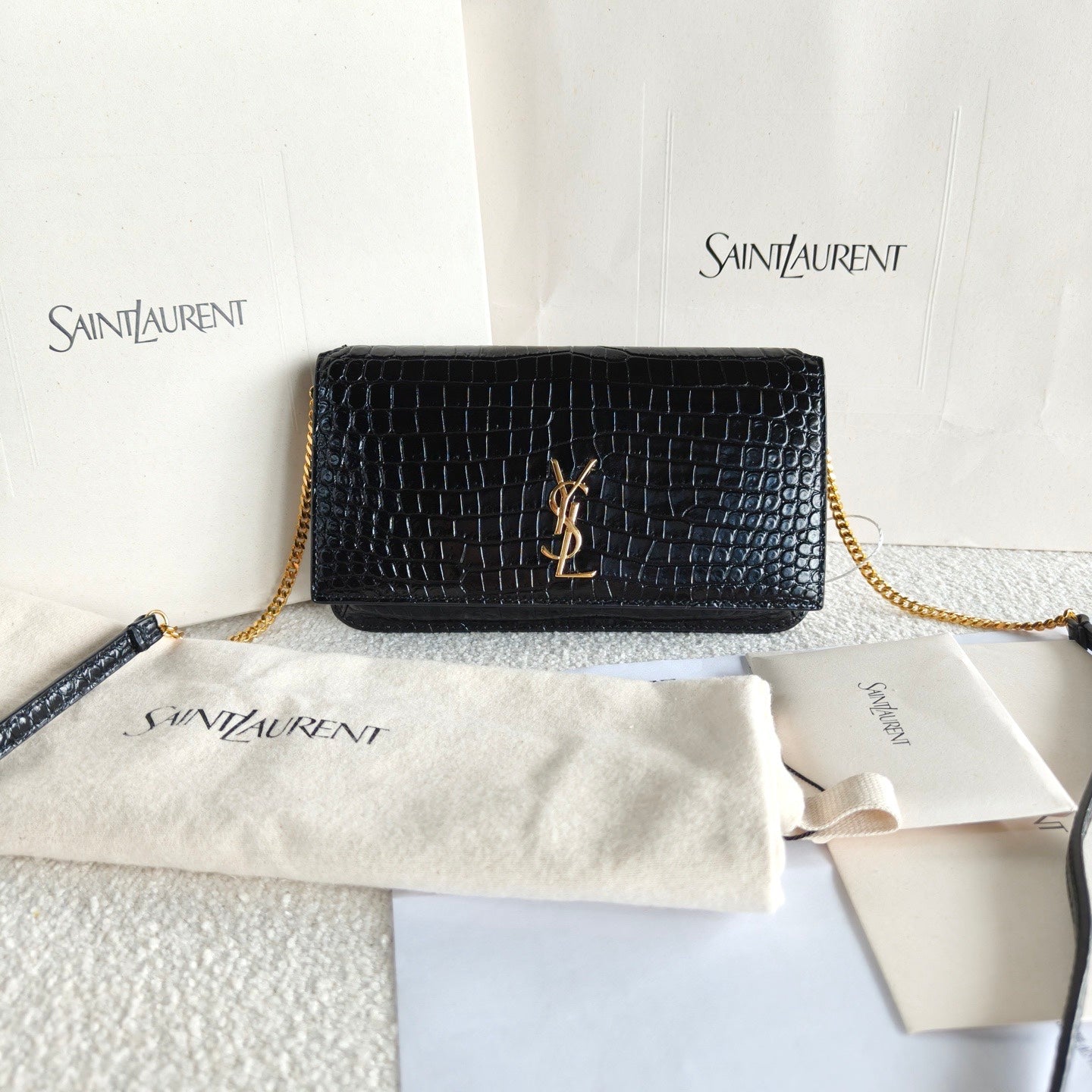 Saint Laurent - WOC - Leather - Black - (mini)