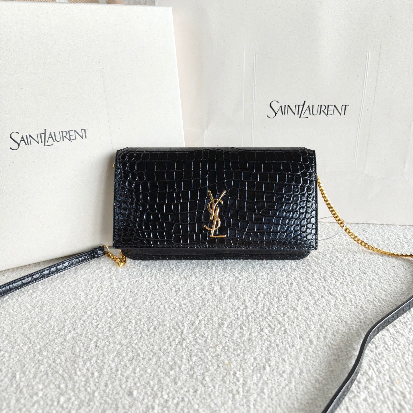 Saint Laurent - WOC - Leather - Black - (mini)