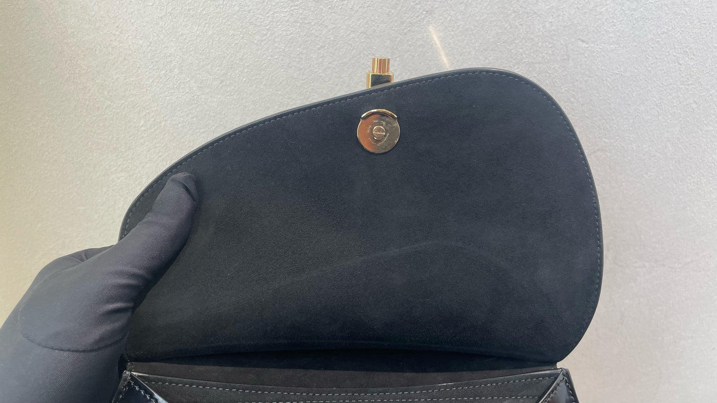Salvatore Ferragamo - Structured Top Handle Flap Bag - Leather - Black - (Medium)