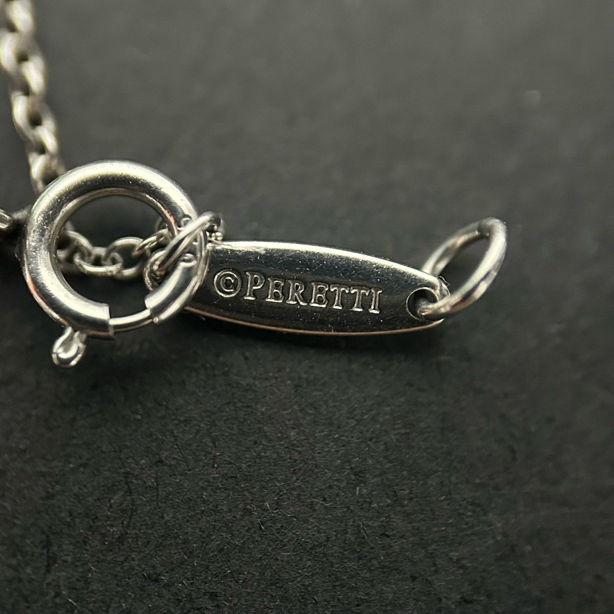 Tiffany & Co. - Elsa Peretti Diamonds by the Yard Necklace - PT950 platinum chain and bezel-set pendant with an approximately 0.10 ct diamond - Silver - (Approximately 40 cm)